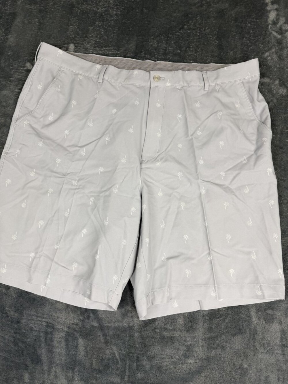 Greg Norman Mens Gray Palm Tree Print Golf Shorts Size 44